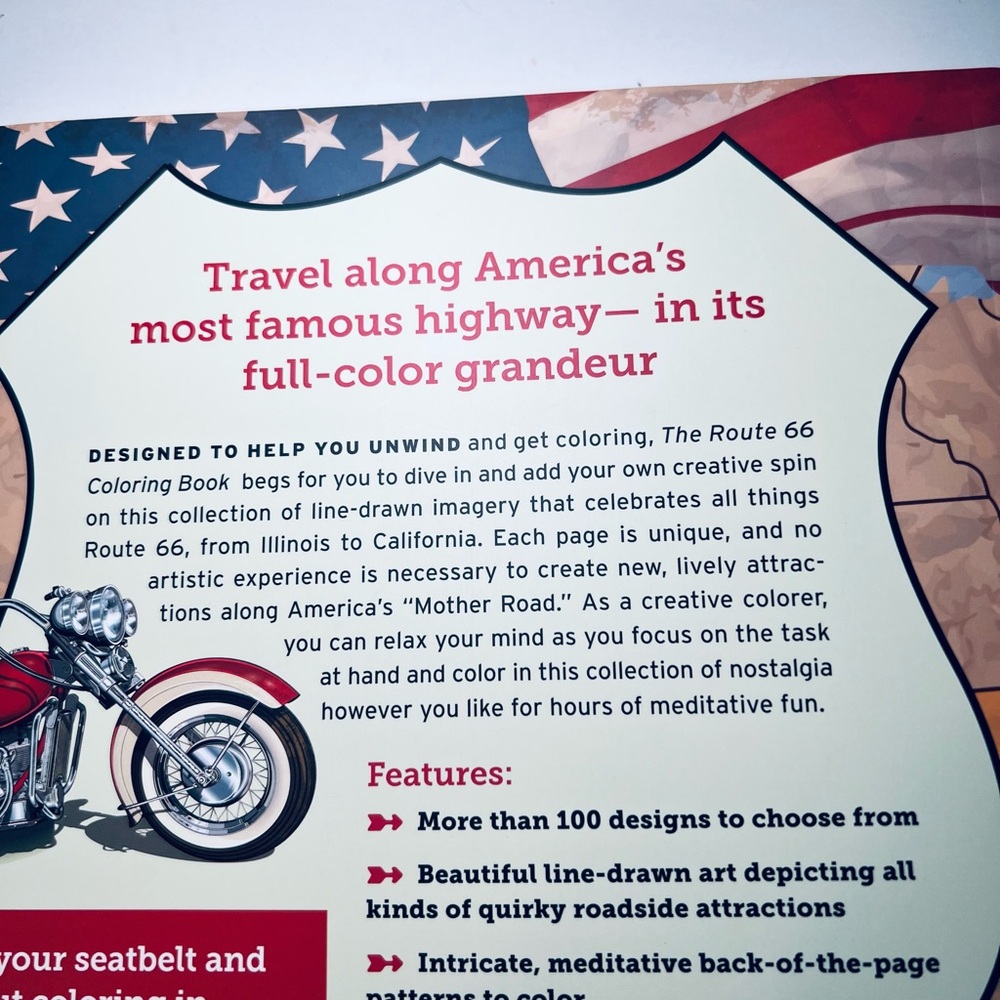 Route 66 Coloring Book Adult Relaxation Cars Roadtrip USA Diners Americana - Picture 7 of 13